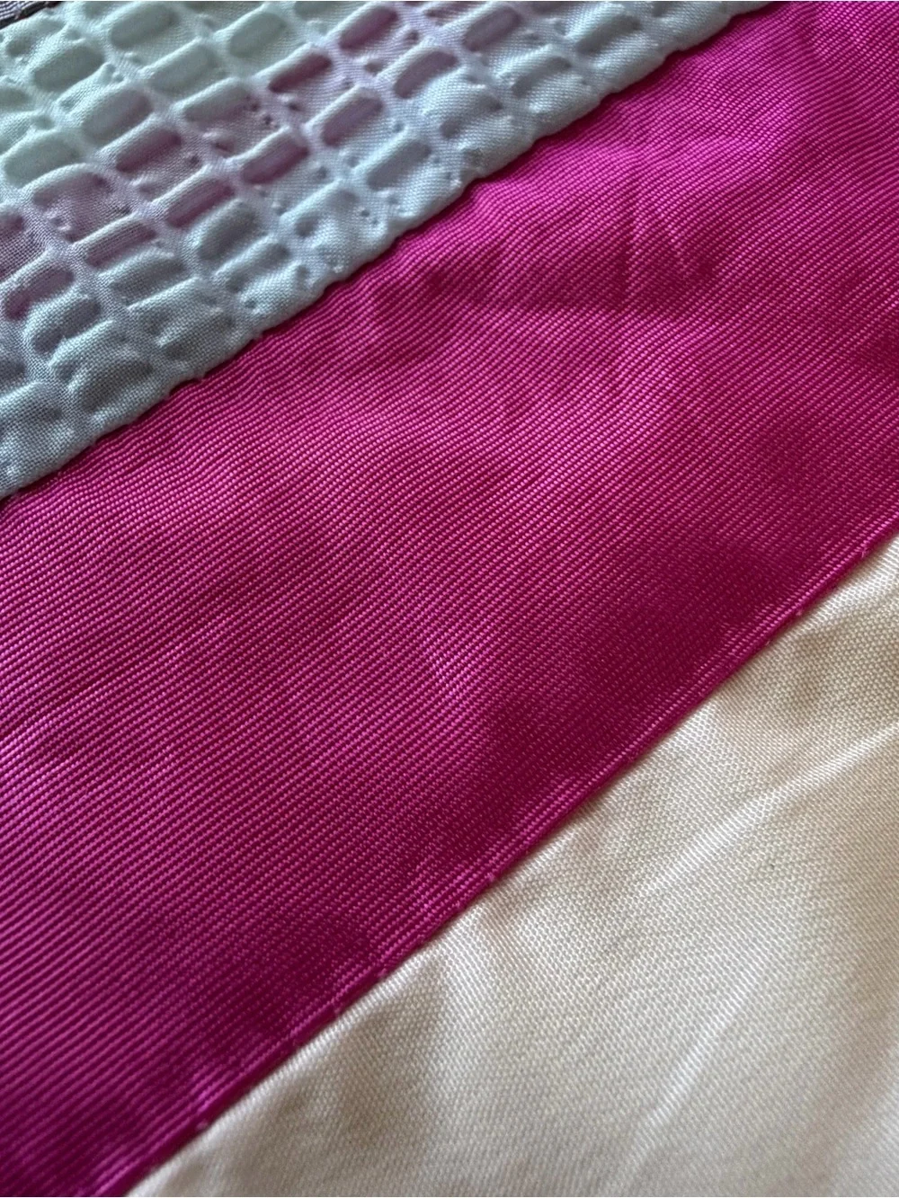Vintage Handmade Satin String Quilt 62x96 Boho Patchwork Bed Throw